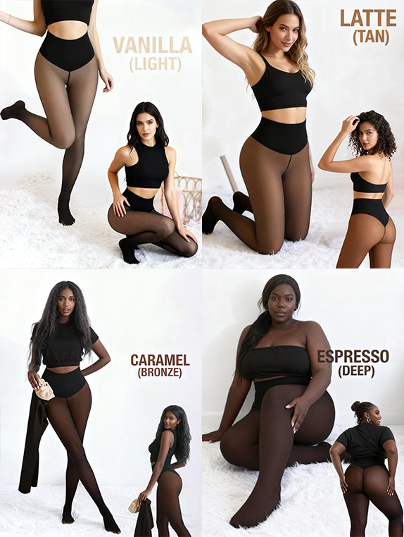 Vanilla Latte Caramel and Espresso fleece tights