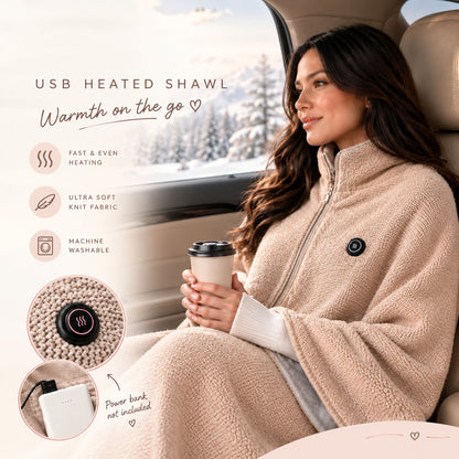 🔥 Christmas Sale — 50% OFF! ❄️ Stay Warm All Winter — Portable Electric Heated Blanket Shawl