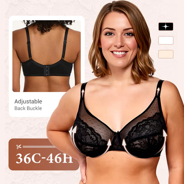 Plus size full coverage lace support bra