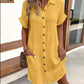 💥Limited Sale Only ￡12.99!!✨Short Sleeve Shirt Dress - Soft, Pocketed & Effortlessly Stylish💃