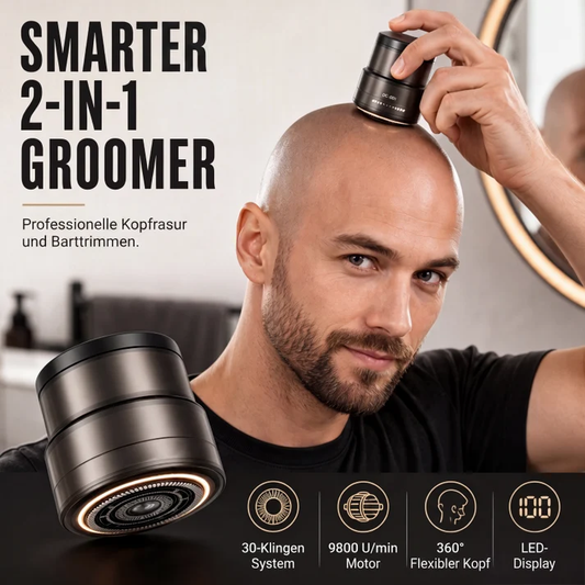 ⏳LAST DAY SALE 50% OFF! ⚡ 2-in-1 Smart Electric Head Shaver & Beard Trimmer 🪒 Digital Display | Fast, Precise & Easy to Use | Perfect for Home & Travel ✨