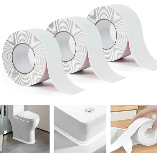 🔥 50% OFF! 🛁 Waterproof Self-Adhesive Caulk Tape | 3-Roll Bath & Kitchen Sealant Strip | Easy No-Mess Sealing for Shower, Sink, Toilet & Wall Corners ✨