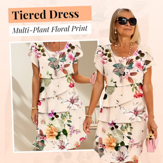 🌸 LAST DAY — 50% OFF! 💃 Women’s Floral Print Tiered Dress | Flowy & Lightweight Summer Midi Dress | Perfect for Holidays & Everyday Wear 🌈