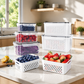💕50% OFF TODAY! 🍓 3-Piece Fruit Container Set 🥝 Removable Colander, Leak-Proof & Stackable ✨ Perfect for Storing, Washing & Keeping Fruit Fresh 🧊