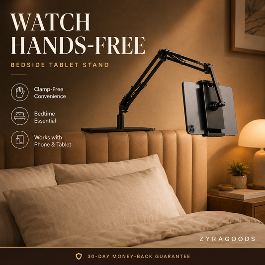 📱 49% OFF TODAY! ✨ Finally, A Tablet Stand That Doesn’t Take Over Your Space 🛏️ Hidden 4-Joint Stand with 360° Rotation for Hands-Free Viewing