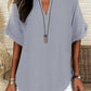 🔥LAST DAY SALE: ONLY ￡11.99!!✨👚Women's Plain Short Sleeve Blouse, Casual Solid Color Top for Daily Wear