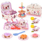 🎁HOT SALE🎁Unicorn Castle Pretend Tin Teapot and dessert rack set