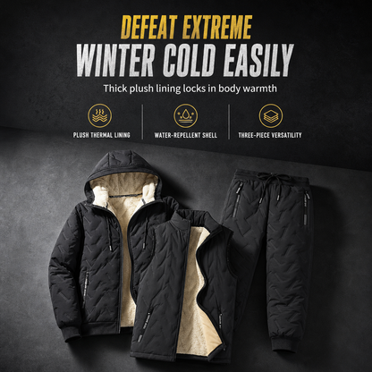 🌸 50% OFF ❄️🧥 Men's Winter Hooded Padded Jacket and Pants Set ✨ warm padded filling, hooded coat + trousers, 2-piece winter outfit set
