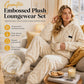 🍂 50% OFF – Women's Embossed Plush Lounge Set | Cosy Textured Two-Piece Winter Pyjamas