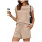🔥LAST DAY SALE 60% OFF👍✨Women's Crew Neck Top & Drawstring Pants Short/Long Set