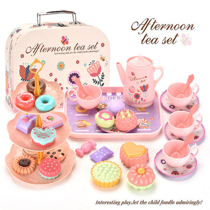 🎁HOT SALE🎁Unicorn Castle Pretend Tin Teapot and dessert rack set