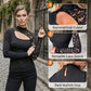 🖤 50% OFF – Women’s Asymmetrical Cutout Lace Sleeve Top | One-Shoulder Long-Sleeve Evening Top