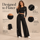 📢📢 60% OFF🔥 | Women's Chic Crop Top & Wide-Leg Drawstring Pants Set