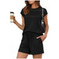 🔥LAST DAY SALE 60% OFF👍✨Women's Crew Neck Top & Drawstring Pants Short/Long Set