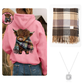🔥 50% OFF 🐮 Cute Highland Cow Fleece-Lined Hoodie – Cosy, Warm & Perfect for Cow Lovers