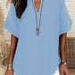 🔥LAST DAY SALE: ONLY ￡11.99!!✨👚Women's Plain Short Sleeve Blouse, Casual Solid Color Top for Daily Wear