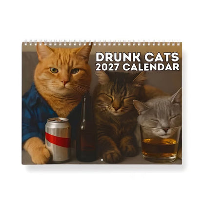 🔥 50% OFF 🍺🐱 Drunk Cats 2027 Calendar – 12 Months of Tipsy Cats, Chaos & Laughs