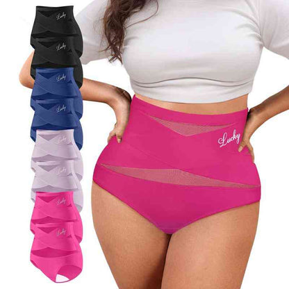 💖Last Day-Buy 1 Get 3 Packs💖Plus-Size High-Waist Cross Tummy Control Panties
