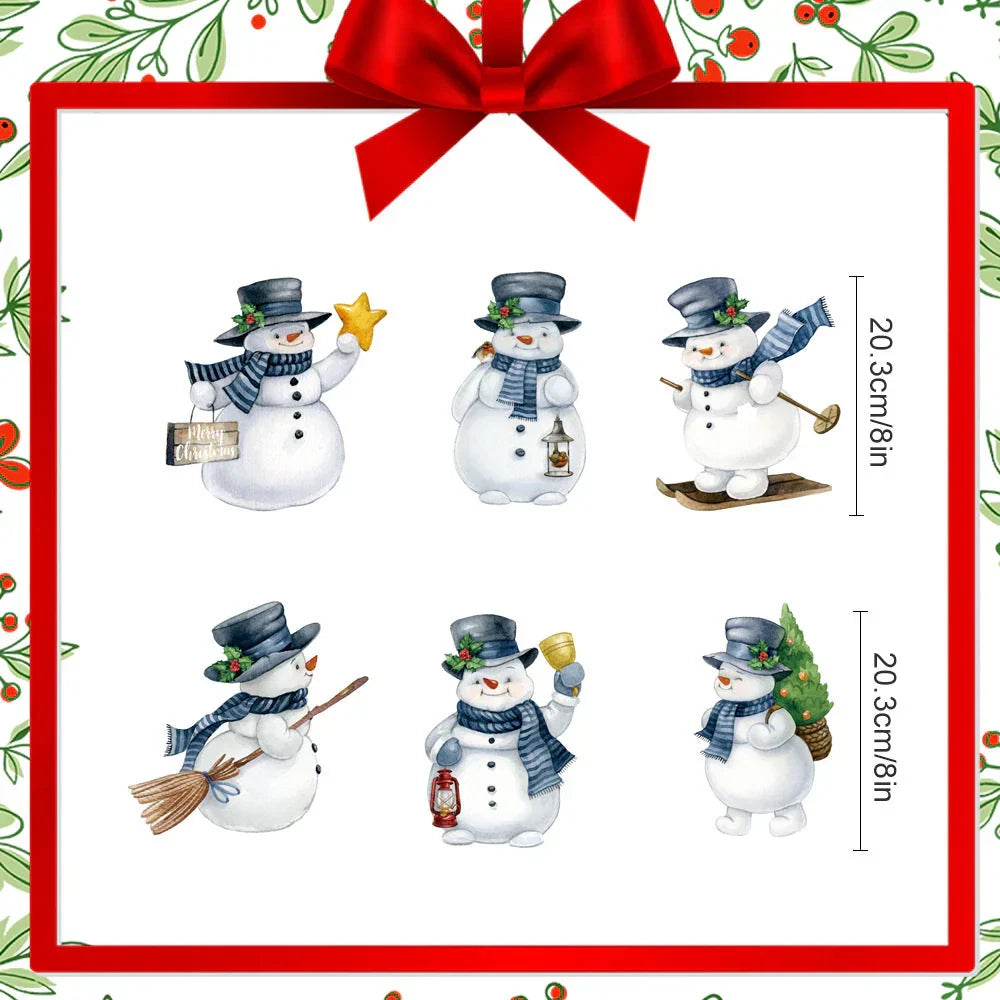 Snowman Christmas fridge magnet set