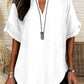 🔥LAST DAY SALE: ONLY ￡11.99!!✨👚Women's Plain Short Sleeve Blouse, Casual Solid Color Top for Daily Wear
