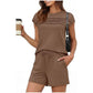 🔥LAST DAY SALE 60% OFF👍✨Women's Crew Neck Top & Drawstring Pants Short/Long Set