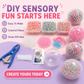 🔥HOT SALE 50% OFF🎁✨DIY Stress Ball Making Kit, Includes 6 Filling Packs, 10 Transparent Blank Soft Skins, Expansion Tool, Ideal for Adult Stress Relief, Squishy Maker