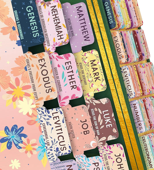 💕2025 New Hot Sales🙏🌸Floral Bible Tabs 66 Peel-and-Stick