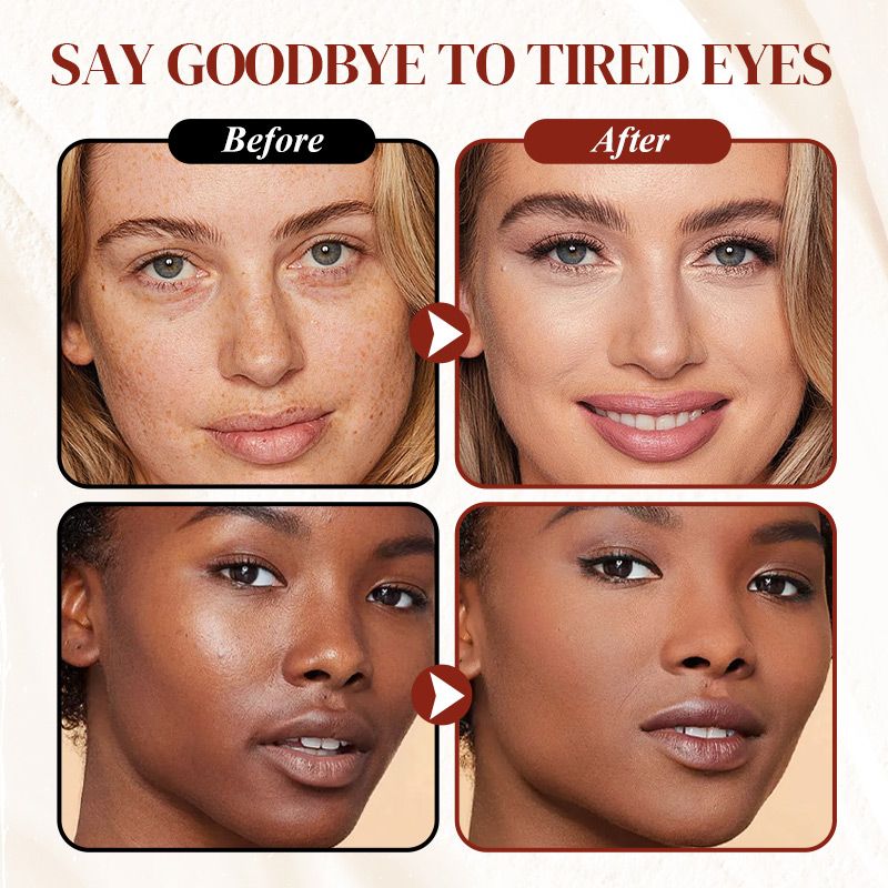 Under-eye corrector before and after appearance