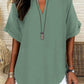 🔥LAST DAY SALE: ONLY ￡11.99!!✨👚Women's Plain Short Sleeve Blouse, Casual Solid Color Top for Daily Wear