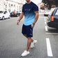 🏆Summer Cool Deal: ONLY ￡15.99!!😎Men's Gradient Color T-Shirt & Shorts Set