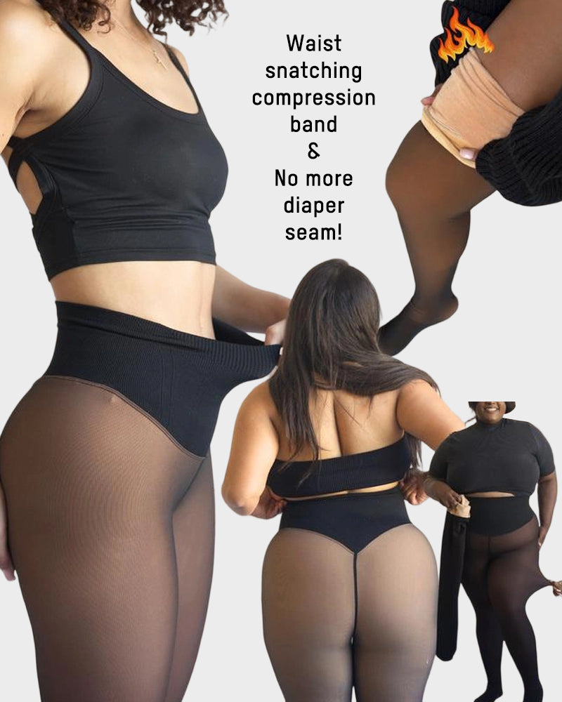 One seam fleece lined tights