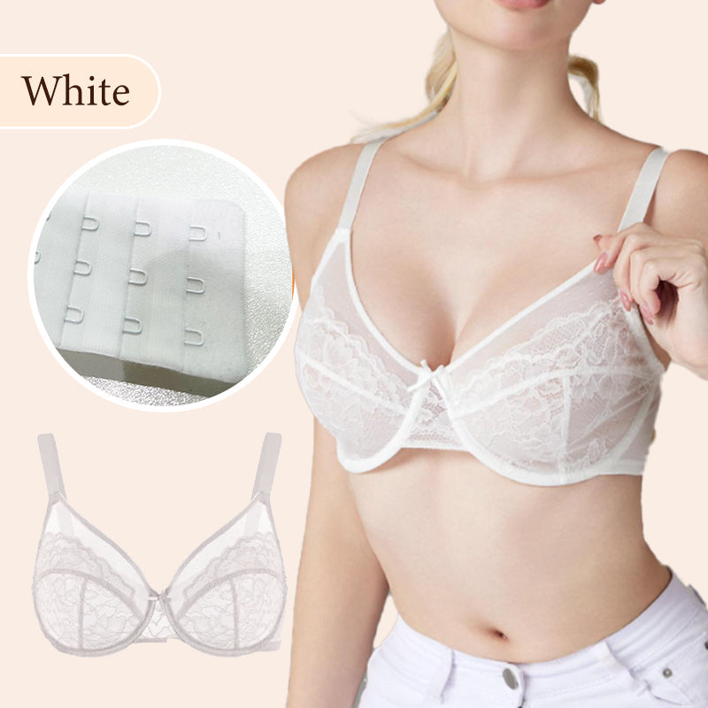 White lace support bra