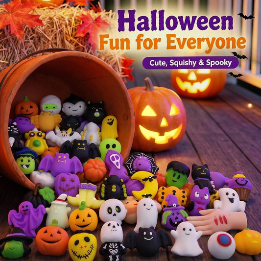 🎃 Halloween Special — BUY 2 & SAVE 20%! 👻 24-Piece Halloween Squishy Toy Set | Pumpkin, Ghost & Bat Shapes | Soft, Squeezable & Washable ✨