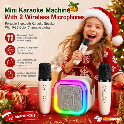⏳LAST DAY SALE ONLY ￡11.99!!✨🎵Mini Karaoke Machine for Kids with Wireless Microphones