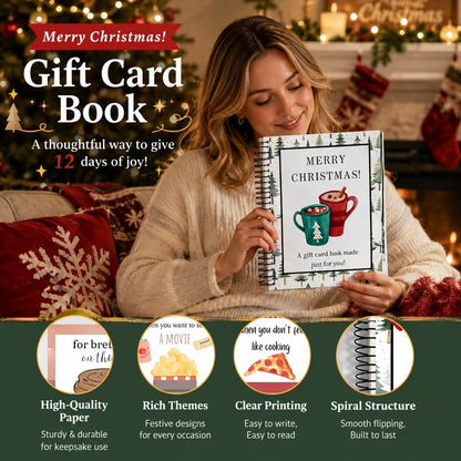 🔥 70% OFF 🎁 Christmas Gift Card Booklet – 12-Page DIY Spiral-Bound Gift Card Album