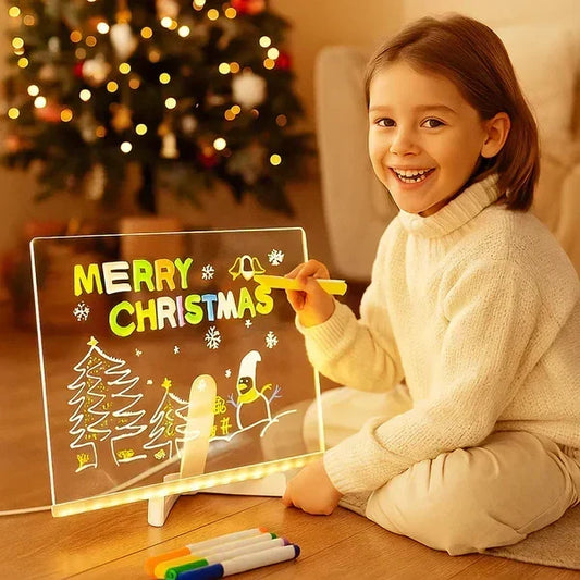 ✨LAST WEEK SPECIAL PRICE: ￡9.99!!⏳Luminous LED Drawing Board for Kids | Reusable Light-Up Drawing Pad | Creative & Fun Screen-Free Activity 🌈