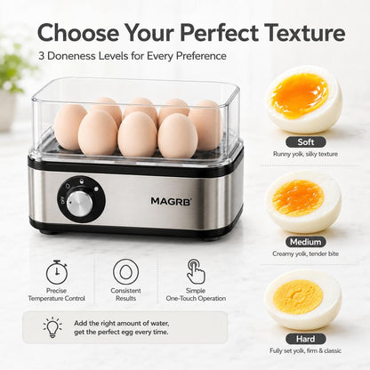 🥚 50% OFF – Multifunctional Electric Egg Cooker | Boil, Poach & Make Omelettes for Up to 8 Eggs