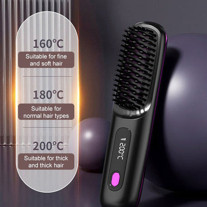 💥HOT SALE 50% OFF💥Wireless Ceramic Heating Hair Straightening Comb🎁