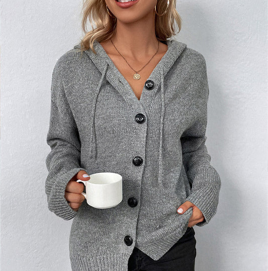 🏆 LAST DAY SALE 50% OFF! 🍂 Women’s Autumn Knit Hooded Coat | Drawstring Waist, Soft & Cosy Casual Jacket | Perfect for Everyday Wear ✨