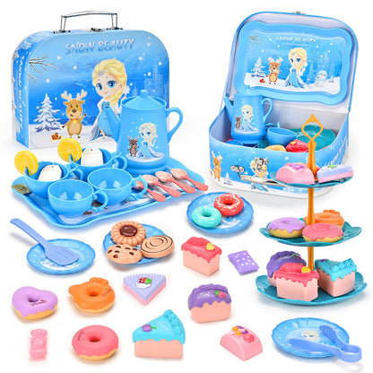 🌸LAST 48 HOURS SALE 49% OFF🦄Unicorn Castle Pretend Tin Teapot and dessert rack set❄️2