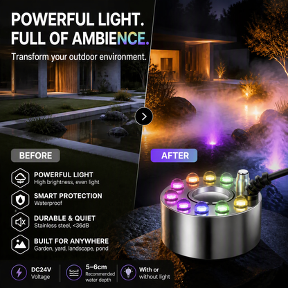 🔥 50% OFF 💨 12-LED Ultrasonic Mist Maker – Cool Mist, Colourful Lights & Instant Atmosphere ✨