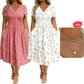 ⏳LAST DAY SALE ONLY￡15.99!!🌿Women's V-Neck Floral Print Dress with Twist Waist