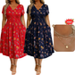 ⏳LAST DAY SALE ONLY￡15.99!!🌿Women's V-Neck Floral Print Dress with Twist Waist