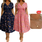 🔥LAST DAY SALE ONLY￡15.99!!🌿Women's V-Neck Floral Print Dress with Twist Waist