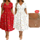 🔥LAST DAY SALE ONLY￡15.99!!🌿Women's V-Neck Floral Print Dress with Twist Waist