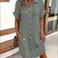 💥Limited Sale Only ￡12.99!!✨Short Sleeve Shirt Dress - Soft, Pocketed & Effortlessly Stylish💃