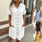 💥Limited Sale Only ￡12.99!!✨Short Sleeve Shirt Dress - Soft, Pocketed & Effortlessly Stylish💃
