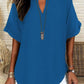 🔥LAST DAY SALE: ONLY ￡11.99!!✨👚Women's Plain Short Sleeve Blouse, Casual Solid Color Top for Daily Wear