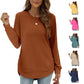 💖2026 Autumn’s Sale 70% OFF✨🍂Women's Sweatshirt Crewneck Long Sleeve Shirts High Low Tops Curved Hem