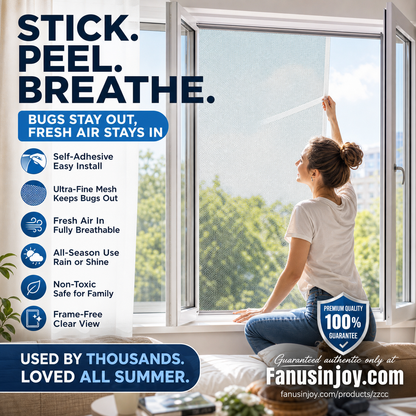 🦟50% OFF NOW ! ✨Self-Adhesive Window Mesh Screen – Ultra-Fine Bug Net Easy Install for Home